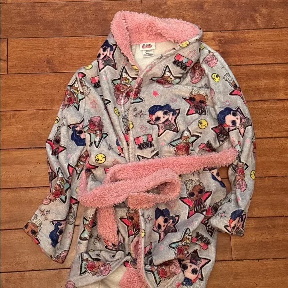 LOL Surprise‎ Robe Size S Attached Belt Pink Multicolor